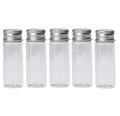 12PCS 30ML 1OZ Transparent Empty Glass Wish Bottles with Threaded Aluminum Cap Message Jar Essential Oil Storage Holder Portable