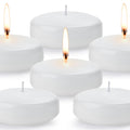 3 inch Floating Candles, 24PACK White Unscented Dripless Wax Burning Candle, Long Burning 13-15Hours and Smokeless Candle for We