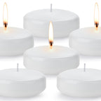 3 inch Floating Candles, 24PACK White Unscented Dripless Wax Burning Candle, Long Burning 13-15Hours and Smokeless Candle for We