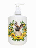 Caroline's Treasures CK2940SOAP Fawn French Bulldog in Sunflowers Ceramic Soap Dispenser Hand Soap Dispenser Pump Bottles for Ba