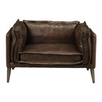 Acme Porchester Leather Accent Chair in Distress Chocolate