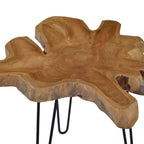 Coffee Table (23.6"-27.5")x17.7" Teak Wood