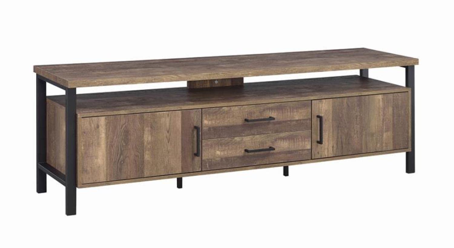 Coaster Ruston 71' 2 Drawer Wood Tv Console In Rustic Oak