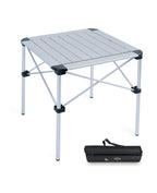 Iclimb Lightweight Stable Alu. Folding Square Table Roll Up Top With Carry Bag For Camping Picnic Backyards Bbq Camp Kitchen (Silver, M)