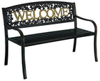 Leigh Country TX 94108 Black and Gold Welcome Bench