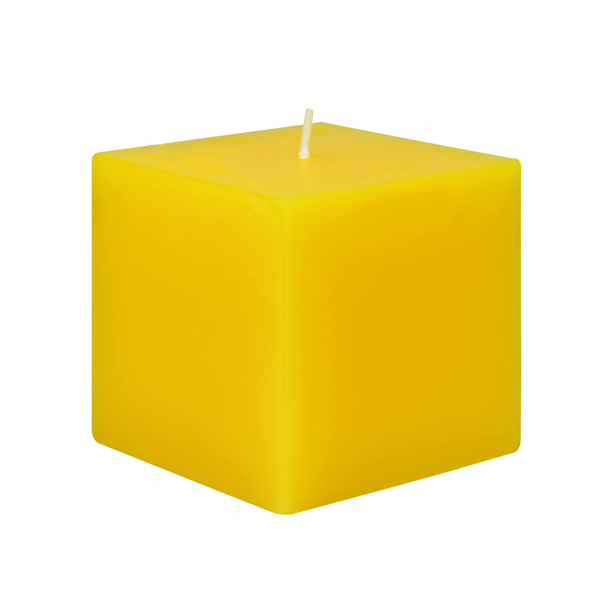 Zest Candle CPZ-129 Square Pillar Candle, 3 Inch L x 3 Inch W x 3 Inch H, Yellow
