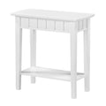 Convenience Concepts Dennis End Table with Shelf 24 - Modern Living Room Side Table with Shelf, Transitional Nightstand, White