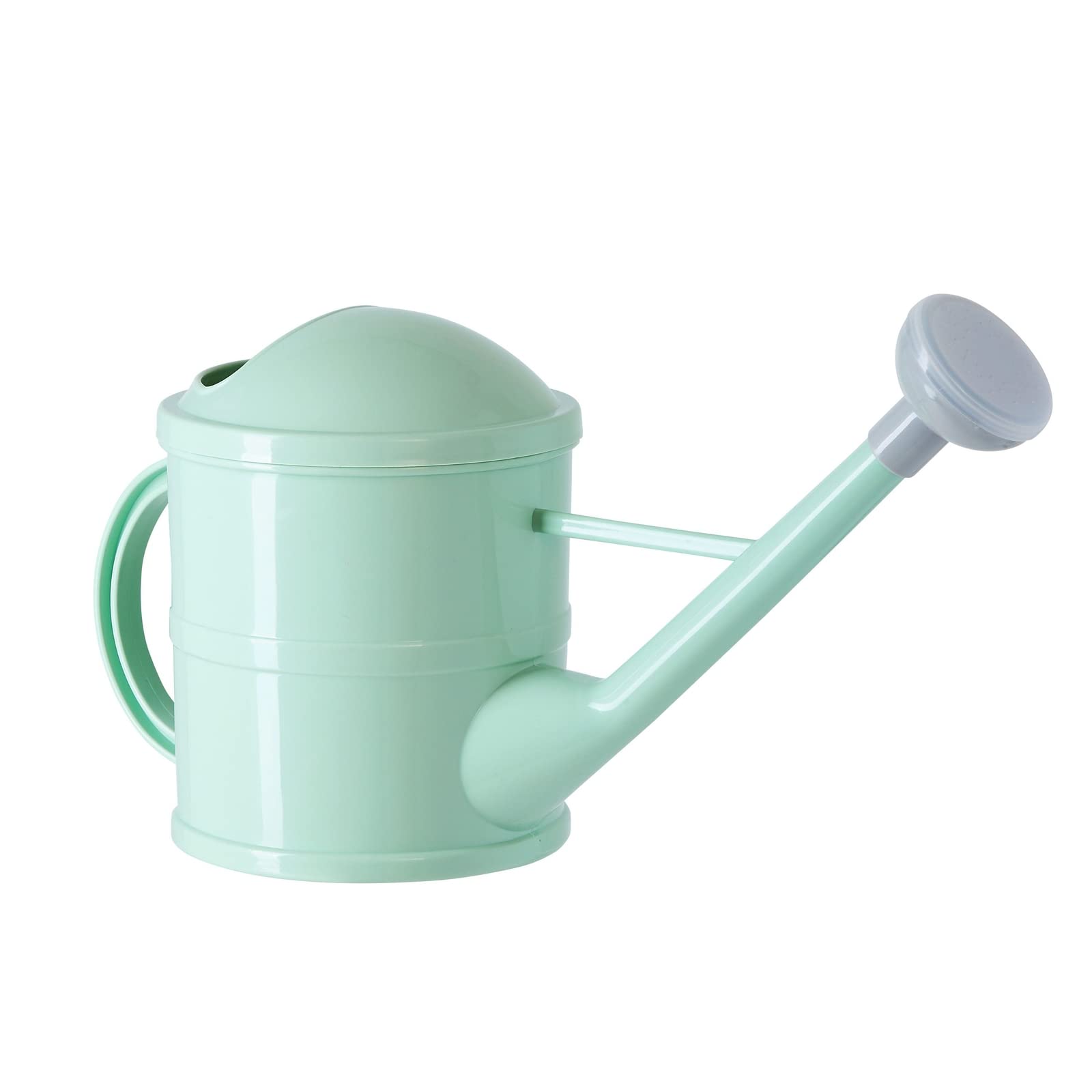 Small Mint Green Plastic Watering Can With Long Spout Sprinkler Head For Garden, Indoor And Outdoor Plants, Flowers (0.4 Gallon)