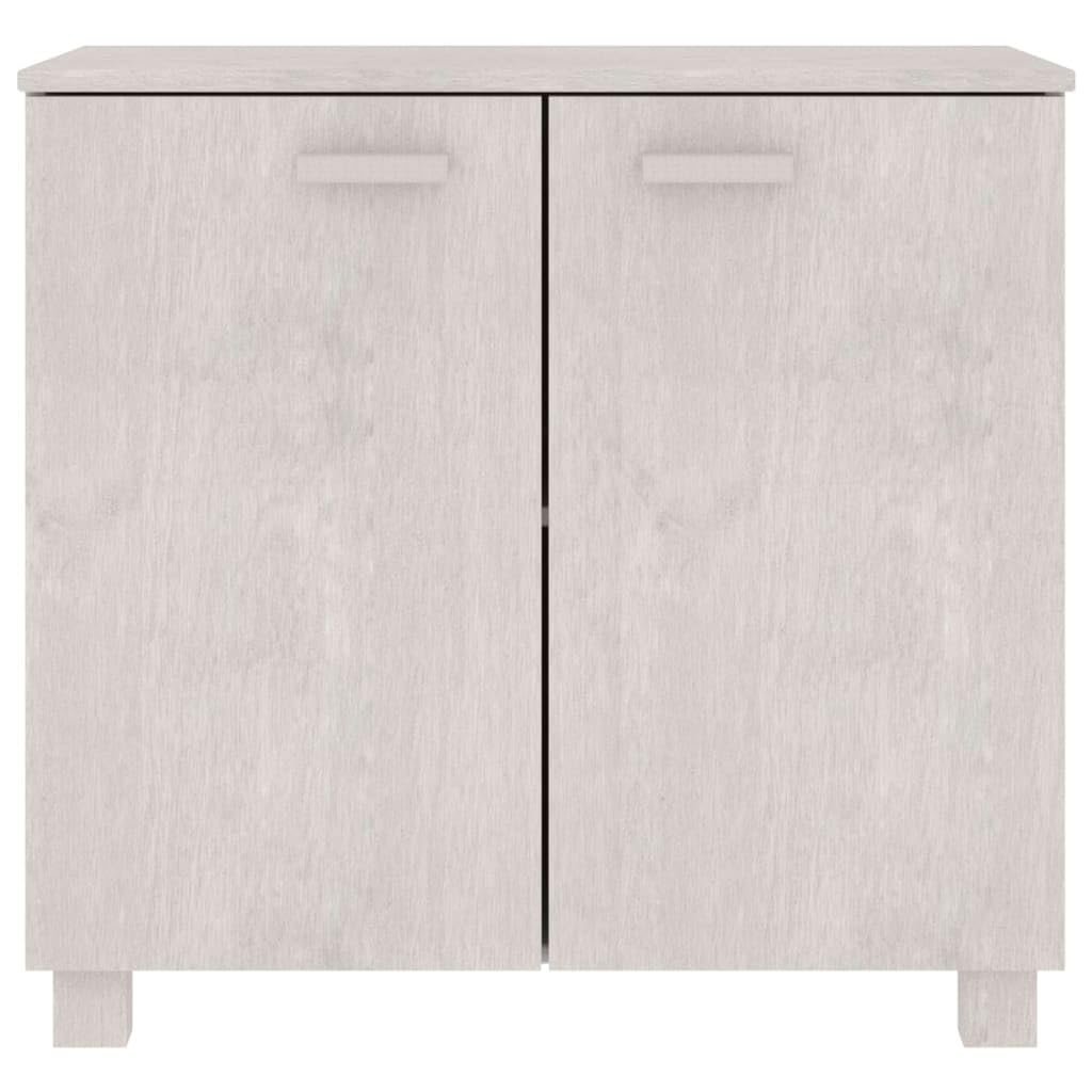 vidaXL Hamar Wooden Sideboard - Solid Pine Wood and MDF Construction in White – Spacious Storage Solution with 2 Doors – 33.5"x13.8"x31.5" Dimensions – Assembly Required