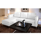 vidaXL Sectional Sofa 3-Seater Living Room Relaxing Seating Sleeper Lounge Couch Day Bed Furniture Artificial Leather White