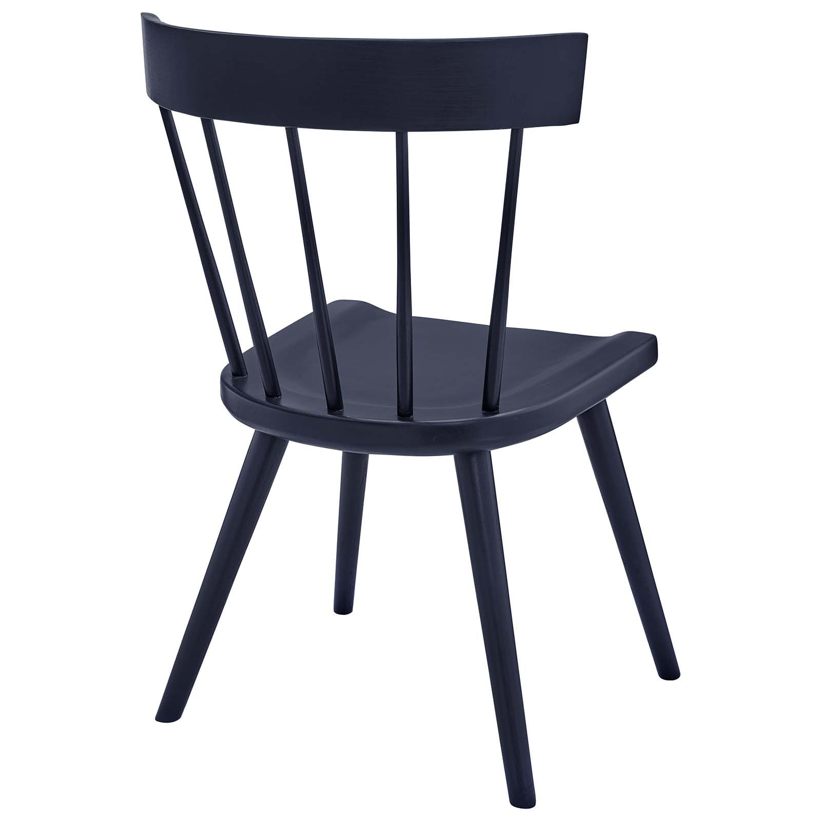 Modway Sutter Modern Farmhouse Wood Dining Chair in Midnight Blue 21 x 21.5 x 32.5
