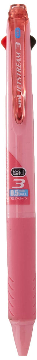 Uni Ballpoint Pen Jetstream 3 Color Black, Red, Blue Ink 0.5Mm, Baby Pink (Sxe340005.68)