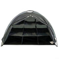 Camping Shoes Storage Organizer, 9Shelf Collapsible Rack with Sturdy Board, Breathable Tent Clothes Organizer for RV Camping Hi
