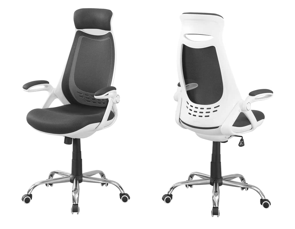 White Grey Foam Office Chair with A High Back