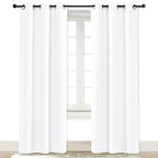 Nicetown Pure White Window Curtain And Drape, 1 Panel, 42 By 84, Easy Care Solid Thermal Insulated Grommet Room Darkening Drapery For Kid'S Room