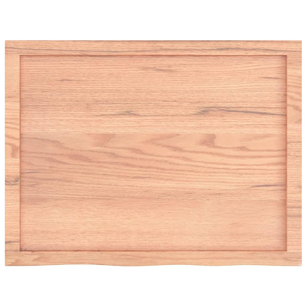 vidaXL Treated Solid Oak Wood Table Top, Handcrafted with Live Edge, Versatile for Indoor Use, Light Brown 31.5x23.6x(0.8-2.4) - Rectangular Shape