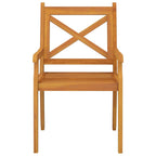 vidaXL Solid Acacia Wood Patio Dining Chairs - Set of 2, Outdoor Garden Furniture with Comfortable Armrests and Stylish Cross Slatted Design