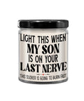 The Improper Mug Daughter in Law Candle Light This When My Son is on Your Last Nerve Funny Birthday Christmas 9 Oz. Vanilla Scen