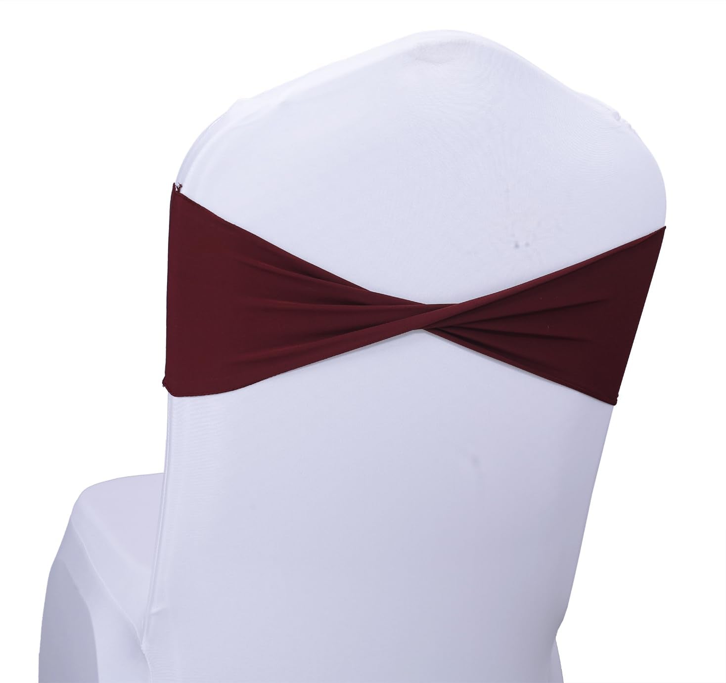 Mds Pack Of 25 Spandex Chair Sashes Bow Sash Elastic Chair Bands Ties Without Buckle For Wedding And Events Decoration Spandex Slider Sashes Bow - Burgundy