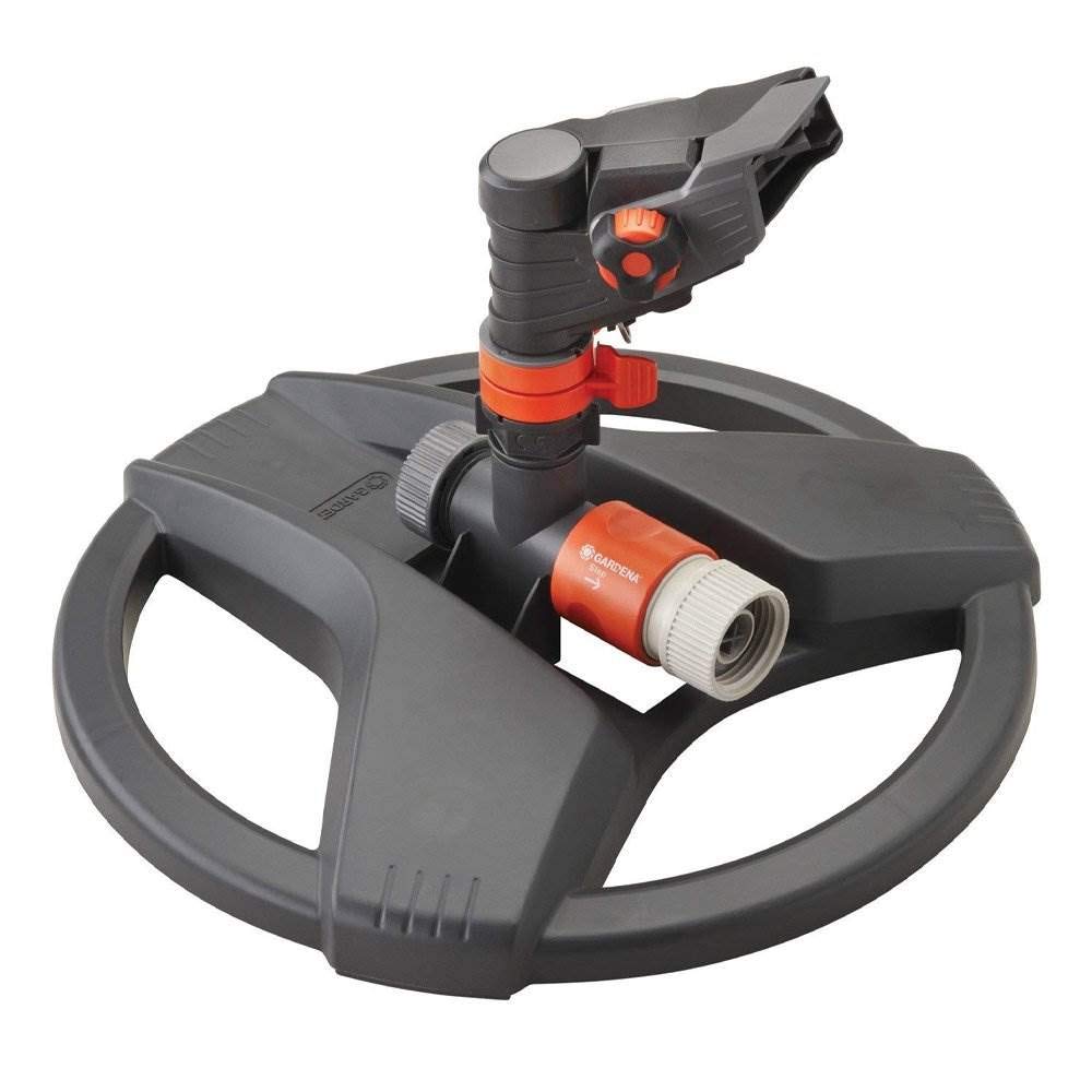 Gardena (38142) Classic Impulse Sprinkler On Weighted Sled Base. Include Original Gardena Quick Connect For Quick And Easy Attac
