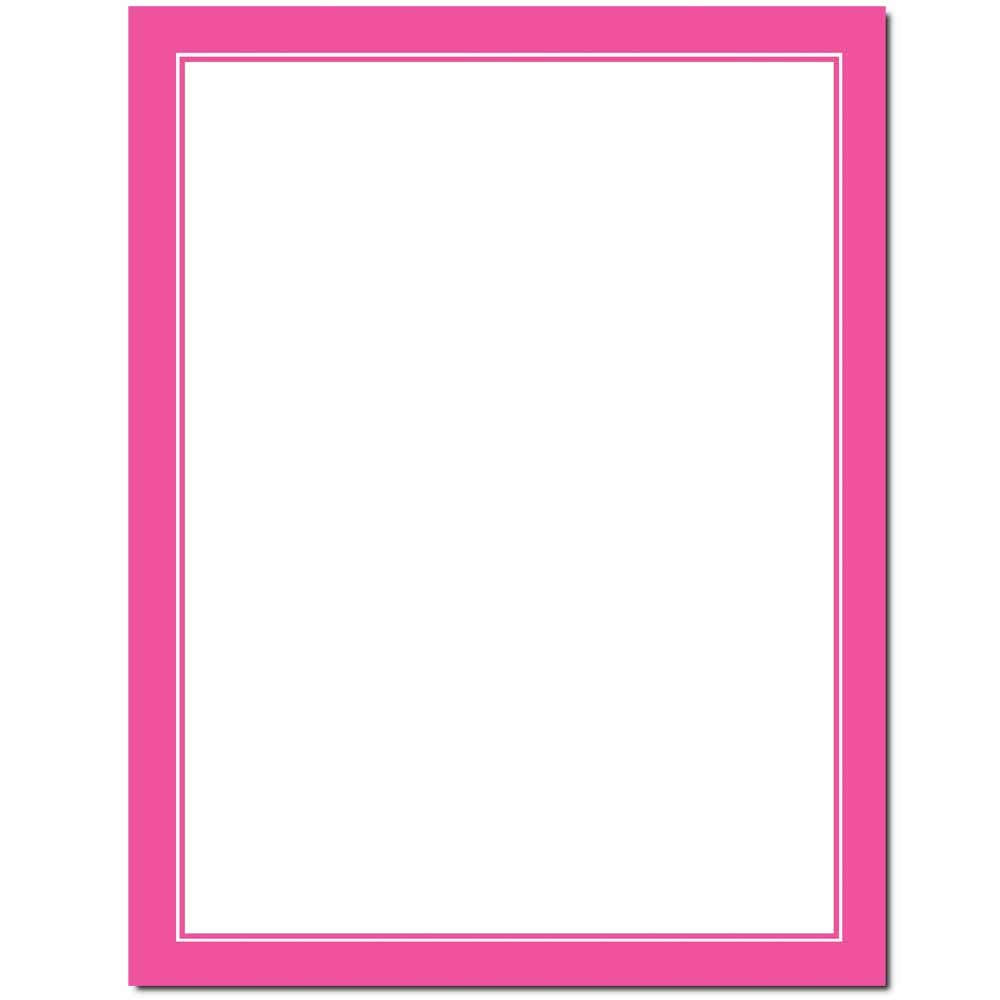 Basic Border Letterhead Laser & Inkjet Printer Paper - Brights (Pink, 100 Pack)