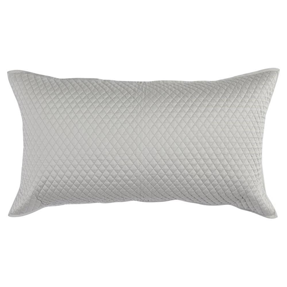 Kosas Home Winthrop 20&Quot; Hx36 W Diamond Poly Sateen Fabric King Sham - Silver Gray