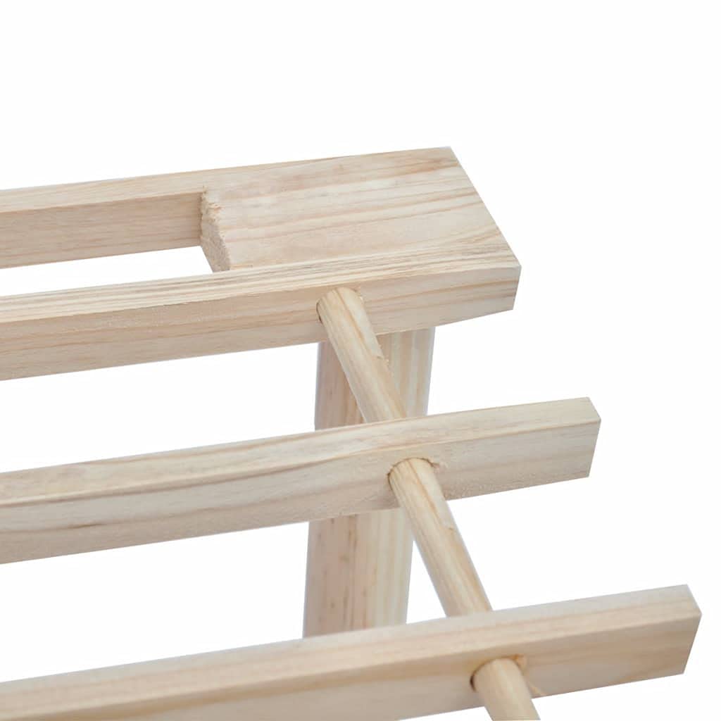 vidaXL 2 x Solid Fir Wood Shoe Rack with 3 Shelves