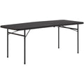 EITHS 6 Foot Bi-Fold Plastic Folding Table (Color : Black)