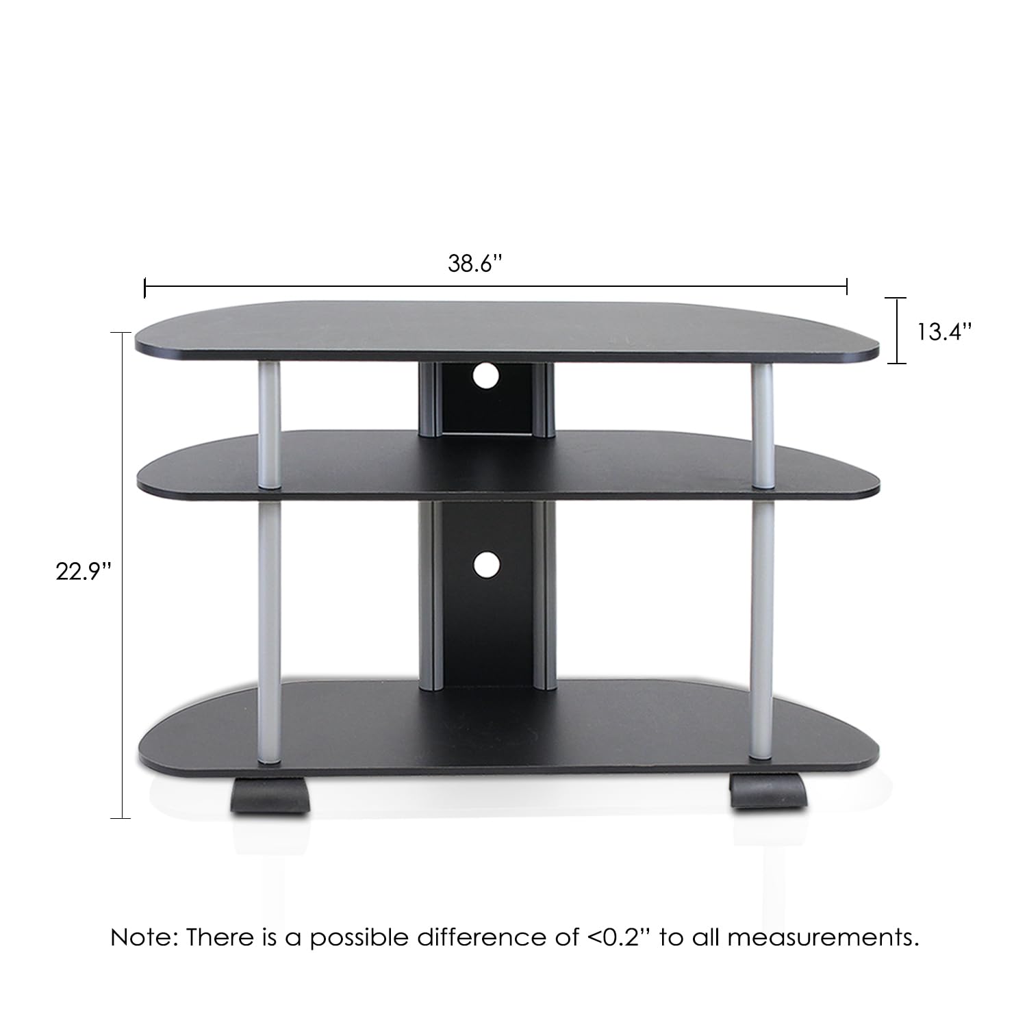 Furinno Turn-N-Tube 3-Tier Entertainment Center, Dark Cherry/Black