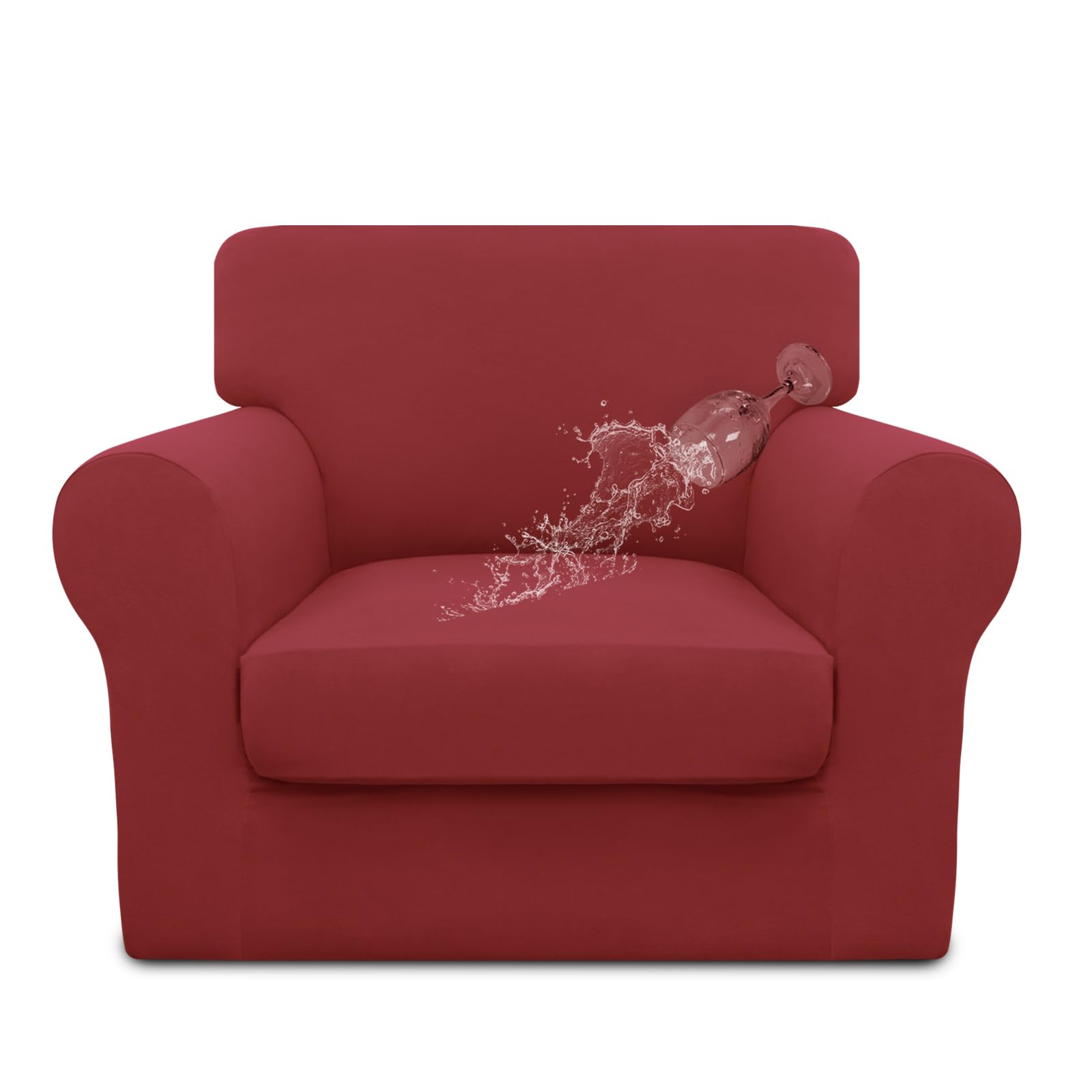 Easy-Going 100% Dual Waterproof Chair Cover Stretch Soft Couch Cover For Dogs, Sofa Slipcover For 1 Separate Cushion Couch Leakp