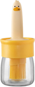 H&HGOLDI Oil Dispenser Bottle with Silicone Brush 200ML  Leakproof Transparent Jar for Cooking, Baking, BBQ | Versatile Contain