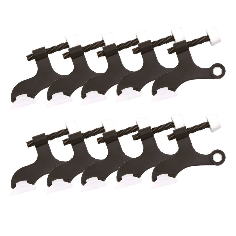 Design House 181933 Hollow Core Hinge Pin Stop Wall Protector With Rubber Tip Adjustable Door Stoppers, 5-Pack, Oil Rubbed Bronz