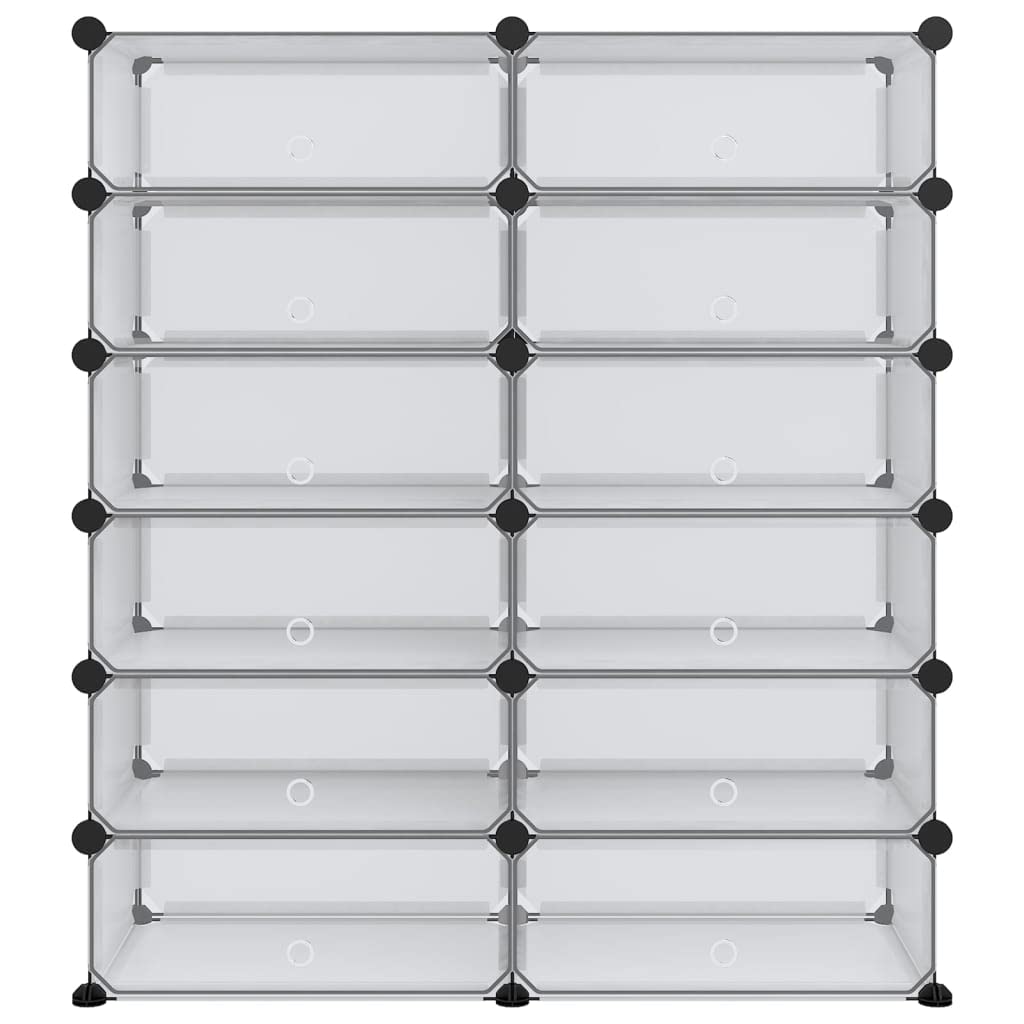 vidaXL Transparent Shoe Rack made of PP Plastic - Water-Resistant, Low-Maintenance, and Spacious Storage Solution