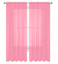 Decotex 2 Piece Solid Elegant Sheer Curtains Fully Stitched Panels Window Treatment Drape (54'' X 84'', Light Pink)