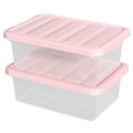 Minekkyes 14 Qt Stackable Plastic Storage Bins with Lids, 2 Pack