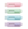Staedtler Sliding Retractable Pencil Eraser With Plastic Sleeve, Assorted Soft Pastel Color 4 Pack