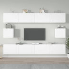 vidaXL TV Cabinet Set 6 Piece Home Indoor Entertainment Center Console HiFi Cabinet TV Stand Media Unit Furniture White Engineered Wood