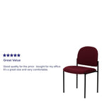 Flash Furniture Tania Comfort Burgundy Fabric Stackable Steel Side Reception Chair