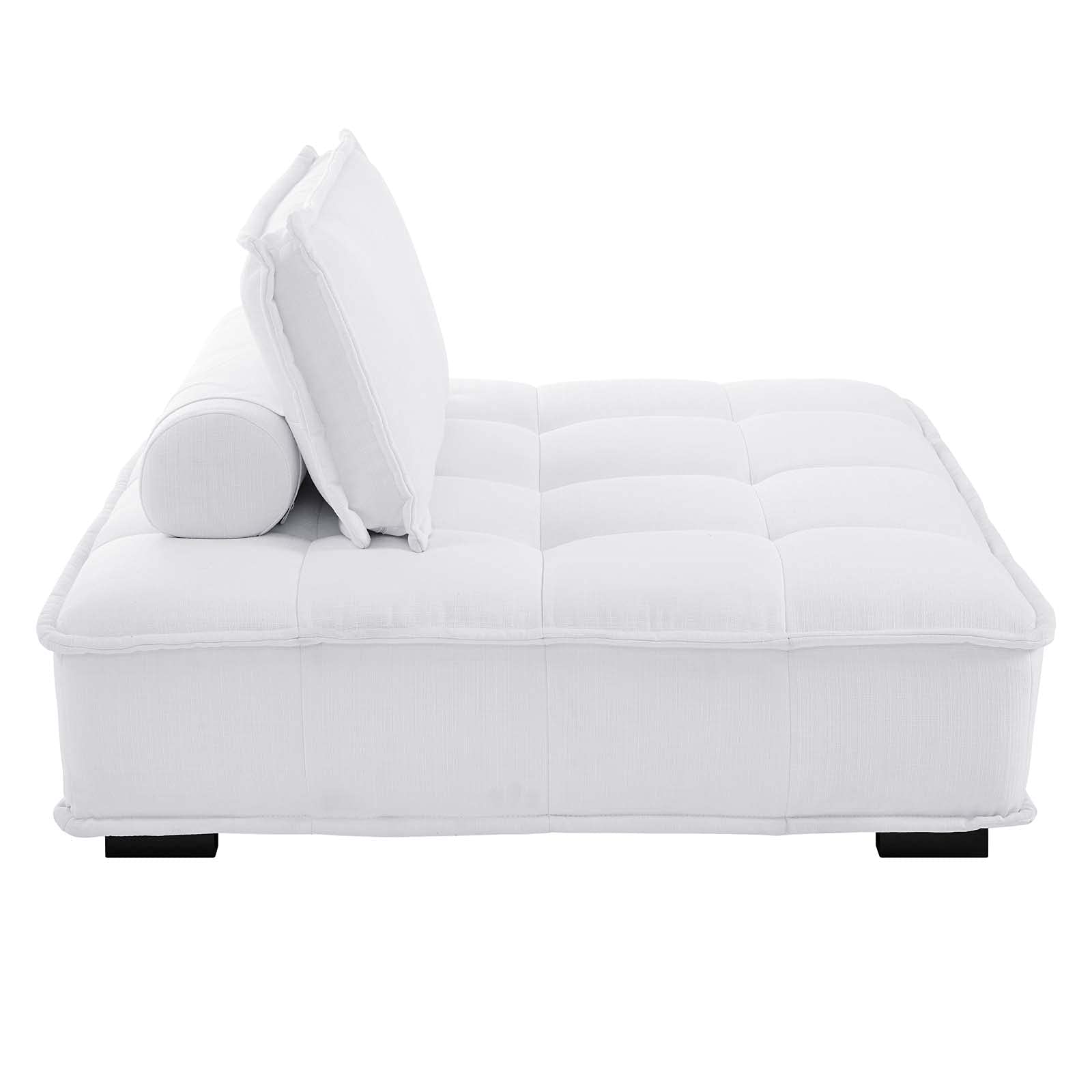 Modway Saunter Tufted Fabric Armless Chair, White