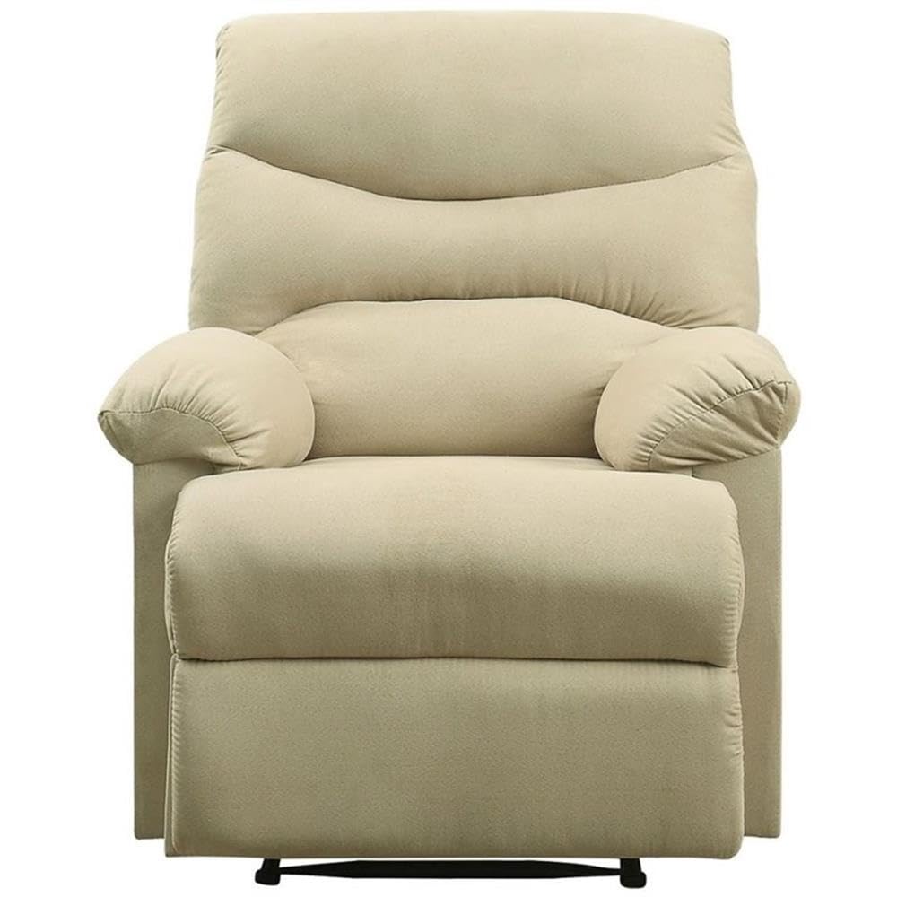 Acme Arcadia Upholstered Motion Recliner in Beige Microfiber