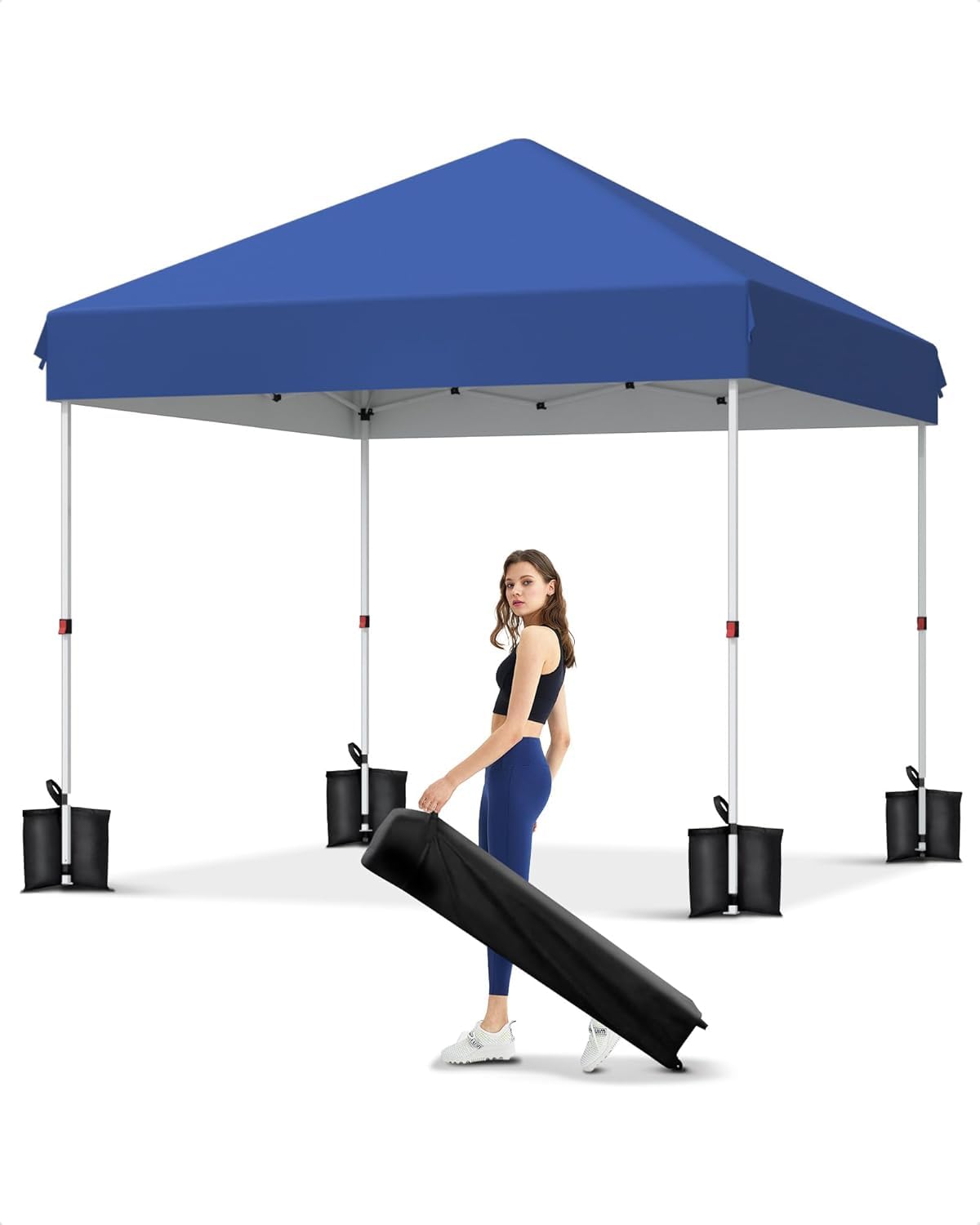 10x10 Pop Up Canopy Tent, Heavy Duty Outdoor Canopy with One Push Setup, UPF 50+ All Season Waterproof Commercial Street Vendors