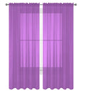 Decotex 2 Piece Solid Elegant Sheer Curtains Fully Stitched Panels Window Treatment Drape (54'' X 95'', Lilac)