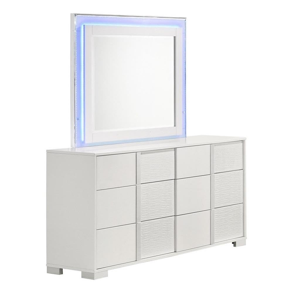 Best Quality Furniture B750 Dresser With Mirror, White