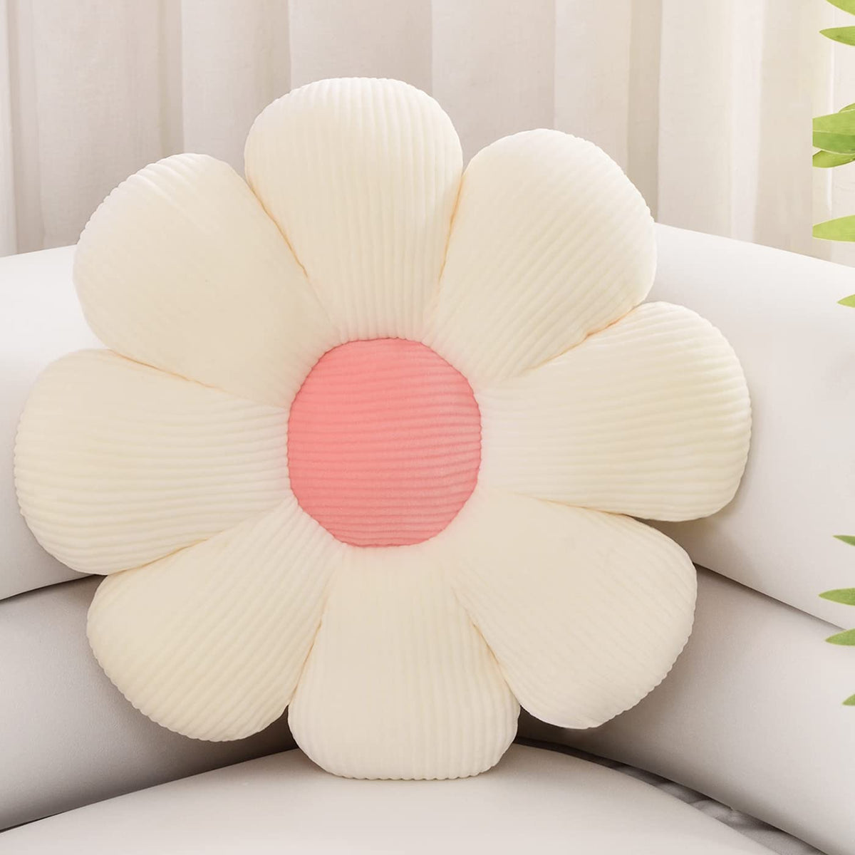 Zakun Flower Pillow, Daisy Flower Throw Pillows,29.5' Cute Flower Shaped Pillow Seating Cushion, Aesthetic Flower Decorative Pi
