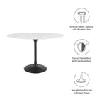 Modway Lippa 48" Oval Artificial Marble Dining Table, Black White