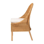 bali & pari Bohemian Light Honey Rattan Dining Chair - Brown, Stylish Accent for Dining Room, Kitchen, or Living Space