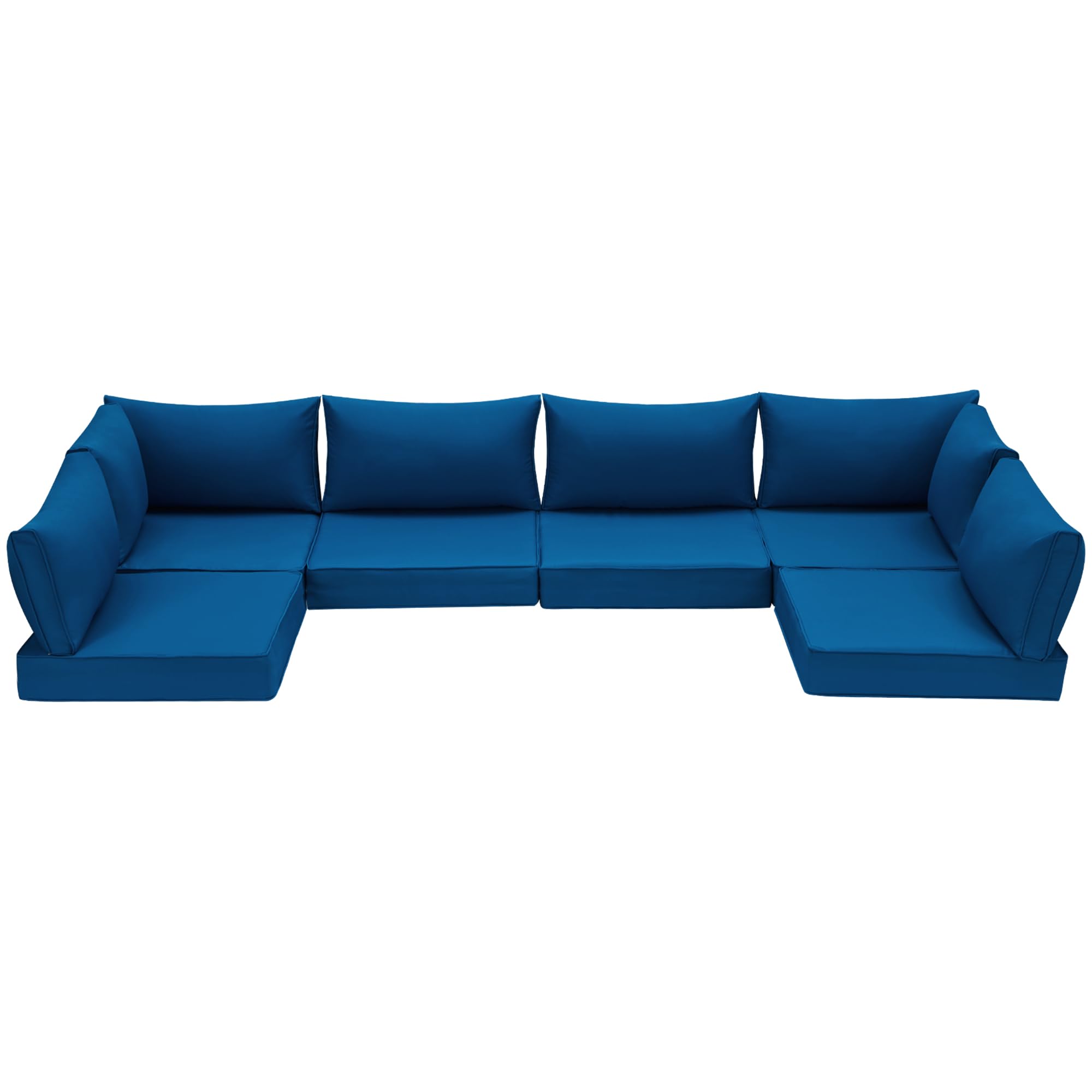 Homrest Outdoor Replacement Cushions For Patio Furniture,Water-Repellent Sofa Cushions For 6-Seat Rattan Wicker Sectional Patio