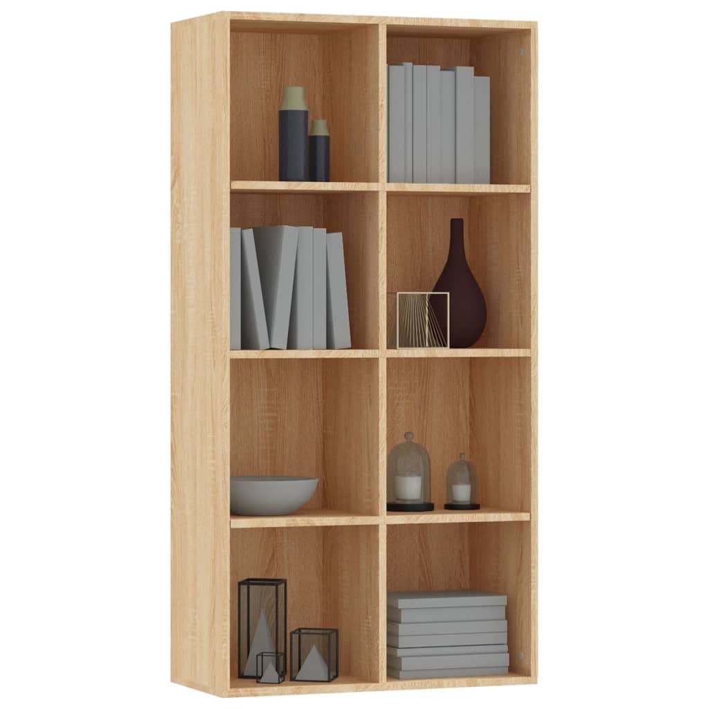 vidaXL Book Cabinet, Sideboard Bookshelf, Wall Bookcase for Office Living Room, Decorative Standing Shelves, Modern, Sonoma Oak Engineered Wood