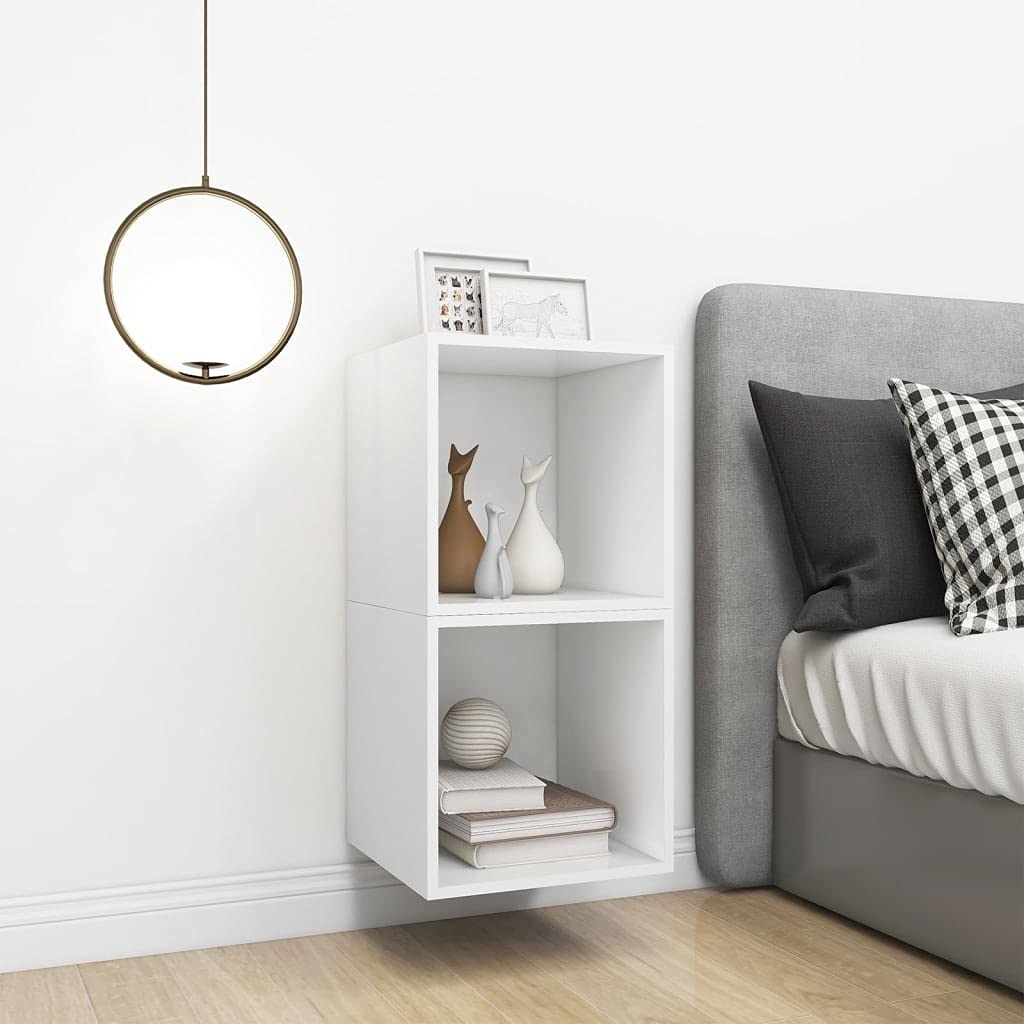 vidaXL Wall Cabinets 2 pcs White 14.6&quot;x14.6&quot;x14.6&quot; Chipboard
