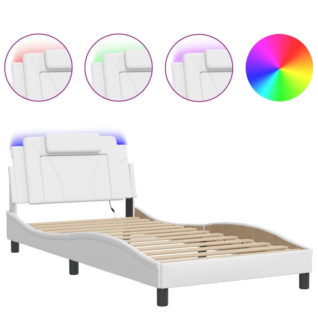 vidaXL Twin XL Bed Frame with LED Lights